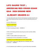 LIFE GAURD TEST ;  AMERICAN RED CROSS EXAM  Q&A 2024 BRAND NEW  ALREADY GRADED A+