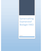 Samenvatting Complete Examenstof Biologie VWO (10voorbiologie)