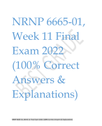 NRNP 6665-01,  Week 11 Final  Exam 2022  (100% Correct  Answers &  Explanations)