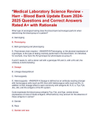 Medical Laboratory Science Review - Harr - Blood Bank Update Exam 2024- 2025 Questions and Correct Answers  Rated A+ with Rationale Allpassexam 
