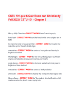 CSTU 101 quiz 6 Quiz Rome and Christianity  Fall 2023// CSTU 101 - Chapter 6