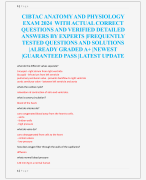 CIBTAC ANATOMYAND PHYSIOLOGY  EXAM 2024 WITH ACTUAL CORRECT  QUESTIONS AND VERIFIED DETAILED  ANSWERS BY EXPERTS |FREQUENTLY  TESTED QUESTIONS AND SOLUTIONS  |ALREADY GRADED A+ |NEWEST  |GUARANTEED PASS |LATEST UPDATE
