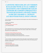 CAPSTONE MED SURG RN ATI VERSION  B EXAM 2024 WITH ACTUAL CORRECT  QUESTIONS AND VERIFIED DETAILED  ANSWERS BY EXPERTS |FREQUENTLY  TESTED QUESTIONS AND SOLUTIONS  |ALREADY GRADED A+ |NEWEST  |GUARANTEED PASS |LATEST UPDATE