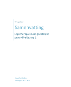 Samenvatting ergotherapie in de geestelijke gezondheidszorg 1
