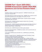 CESSWI Part 1 Exam 2024-2025 |  CESSWI Actual Exam Update 2024-2025  Questions and Correct Answers Rated  A+ | Verified CESSWI Part 1 Exam 2024-2025 Quiz with Accurate Solutions Aranking Allpass 
