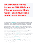 NASM Group Fitness  Instructor// NASM Group  Fitness Instructor Study  Guide Exam Questions  And Correct Answers