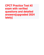CPCT Practice Test #2 exam with verified  questions and detailed  answers[upgraded 2024  lately]