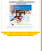 Test Bank For Maternal Child Nursing Care, 7th Edition by Shannon  E. Perry, Marilyn J. Hockenberry, Mary Catherine Cashion All Chapters (1-50) UPDATED