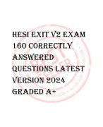 HESI EXIT V2 EXAM  160 C0RRECTLY  ANSWERED  QUESTIONS LATEST version 2024  graded a+