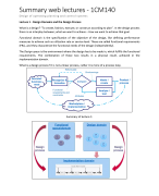 Summary of weblectures - 1CM140 - Design of operations planning and control systems
