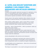 A+ Level AQA Biology questions and answers (100% correct well researched and detailed answers)
