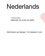 Nederlands (op niveau 2e editie), alle theorie van leerjaar 1 t/m 3 vwo.