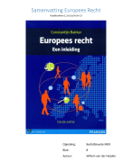 Samenvatting Europees Recht (Europees recht; een inleiding) blok 8 BMER Fontys