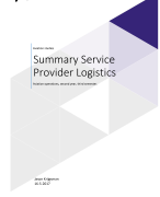 Summary Service Provider Logistics