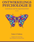 Samenvatting Healthy Ageing, Ontwikkelingspsychologie II, Hoofdstuk 1 t/m 7, Feldman, Druk 7, Inclusief Hoorcollegestof