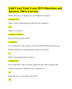 Gold Coast Final Exam 2023/2024 (Questions and Answers, 100% Correct)