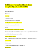 Gold Coast Florida Real Estate Exam |Chapter 9|Q&A, Verified 100%