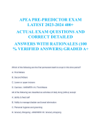 APEA PRE-PREDICTOR EXAM 