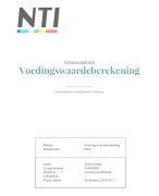 Tentamenopdracht Voedingswaardeberekening (NTI)