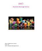 Unit 7: Alcohol Beverage Service