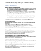 Samenvatting Gezondheidspsychologie 2017/2018