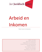 Arbeid en inkomen adviesbrief (take home tentamen) - behaalde cijfer: 8,3