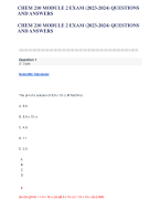 CHEM 210 Module 1 Exam (2023 - 2024) Questions And Answers 