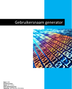Ontwerpen en Programmeren; Gebruikersnaam Generator