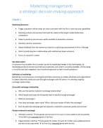 Summary Marketing Management: a strategic decision-making approach