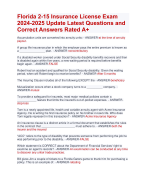 Florida 2-15 Insurance License Exam  2024 test Allpass