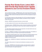 Florida Real Estate Exam 2 2023-2024 Quiz Aranking 