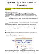 Samenvatting Algemene Psychologie: vormen van bewustzijn