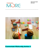 Examenopdracht Wiskundig denken 2 Thomas more