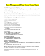 Case Management Final Exam Study Guide