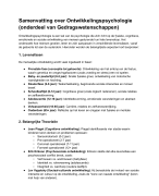 Samenvatting over Ontwikkelingspsychologie (onderdeel van Gedragswetenschappen)