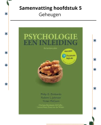 Samenvatting hoofdstuk 5, Inleiding in de psychologie