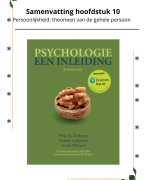 Samenvatting hoofdstuk 10, Inleiding in de psychologie