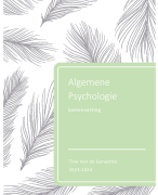 Samenvatting Algemene Psychologie