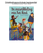 Begrippenlijst - Ontwikkelingspsychologie