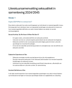 Samenvatting literatuur - seksualiteit in samenleving ((202400010) Universiteit Utrecht)