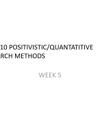 Positivistic / Quantitative research methods 