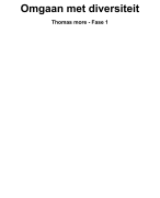 Samenvatting Omgaan met diversiteit - Thomas more