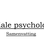 Sociale Psychologie Bachelor Sociaal Werk Samenvatting