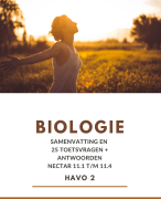 Samenvatting en  25 toetsvragen + antwoorden biologie Nectar 11.1 t/m 11.4 havo 2