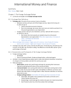 Summary International Money and Finance UvA