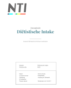 Vooropdracht Diëtistische Intake & Diagnose