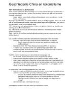 Geschiedenis VWO samenvatting China en kolonialisme