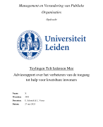 Adviesrapport - Management en Verandering van Publieke Organisaties Master Management van de Publieke Sector! Cijfer 7