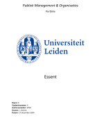 Portfolio Publiek Management en Organisaties pre-master Management van de Publieke Sector! Cijfer 8,2