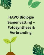 HAVO Biologie – Fotosynthese & Verbranding - Bespaart uren studietijd + 15 oefenvragen